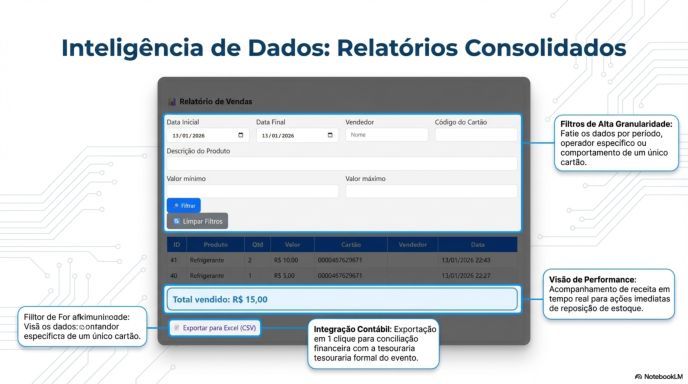 Relatórios consolidados Event Pay